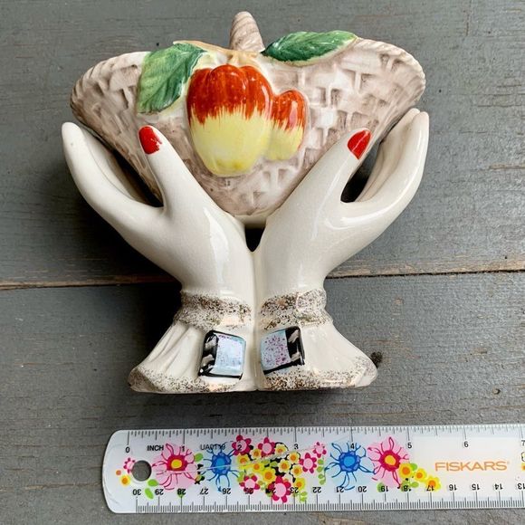 Vintage Ucagco Porcelain Basket/Vase GORGEOUS! - Picture 4 of 17